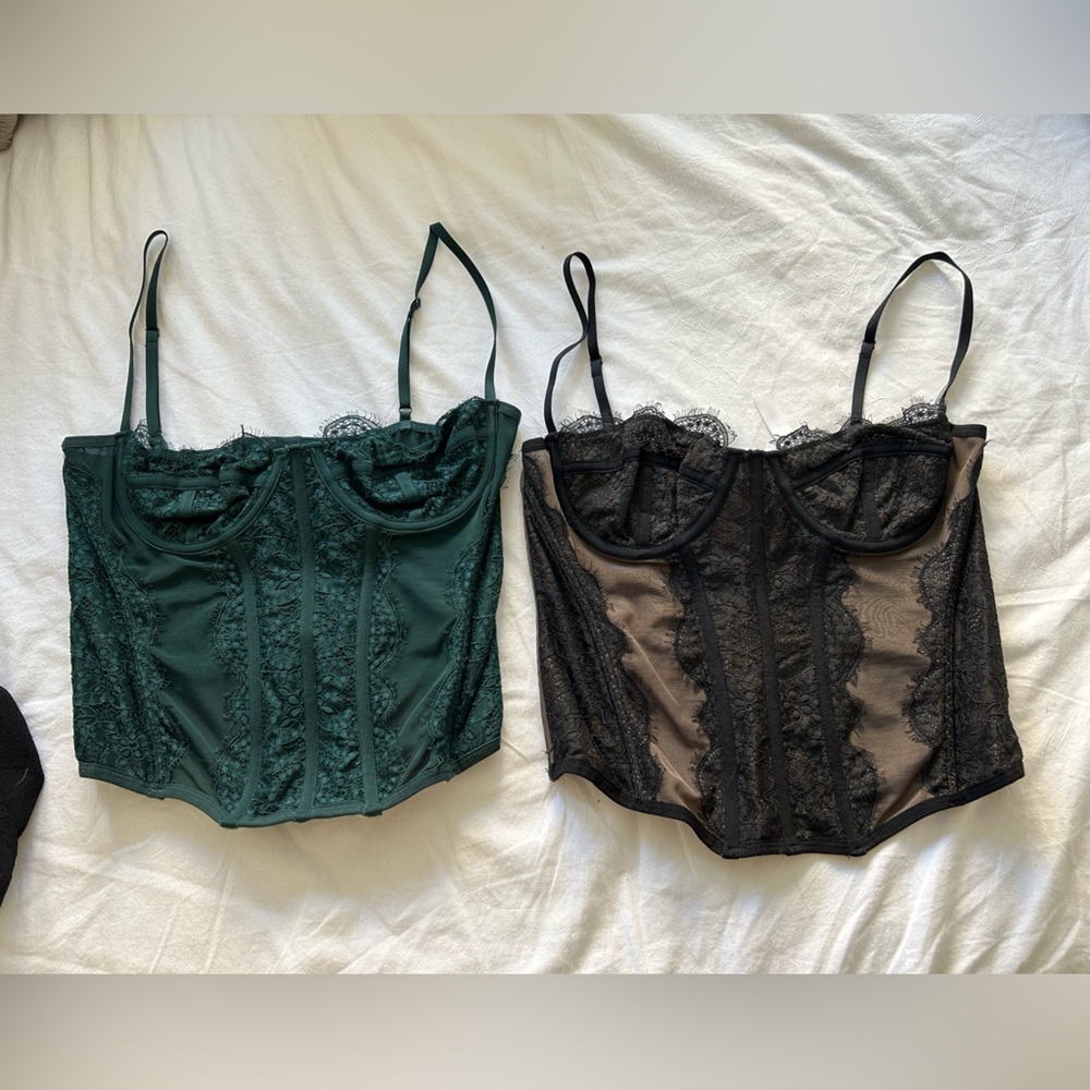 (2) urban outfitters corset tops bundle